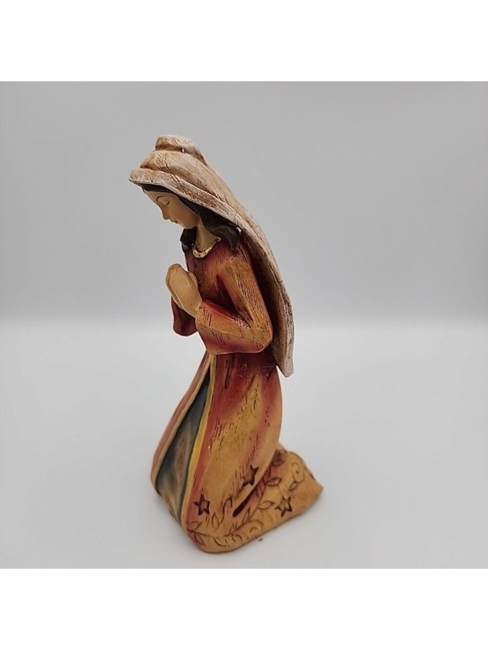 VTG Ceramic Woman Mary Kneeling Praying Figure 7" Nativity Decor Religious